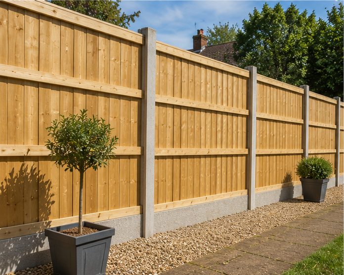 Garden Fencing carried out by J Lamb Tree Surgery