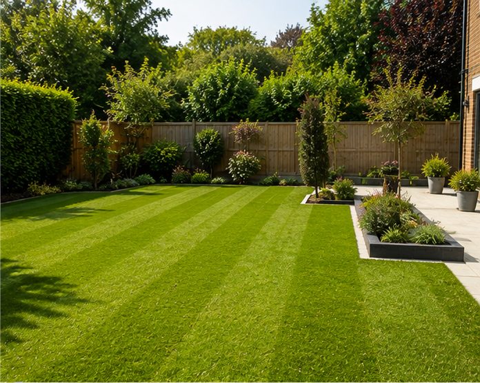 A newly turfed lawn